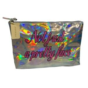 Primark Metallic Iridescent Nylon Zip Pouch